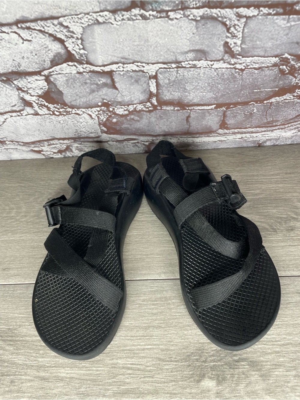 Chaco Adjustable Strap Classic Black Polyester Sport Sandals Women Sz 7M US/38EU